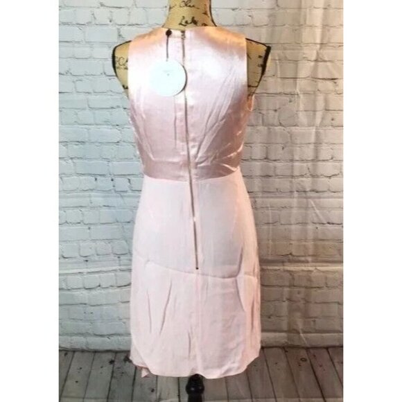 NWT Madison Square Dress Pink Sleeveless Asymmetrical Hem V-Neck Medium - Picture 2 of 6